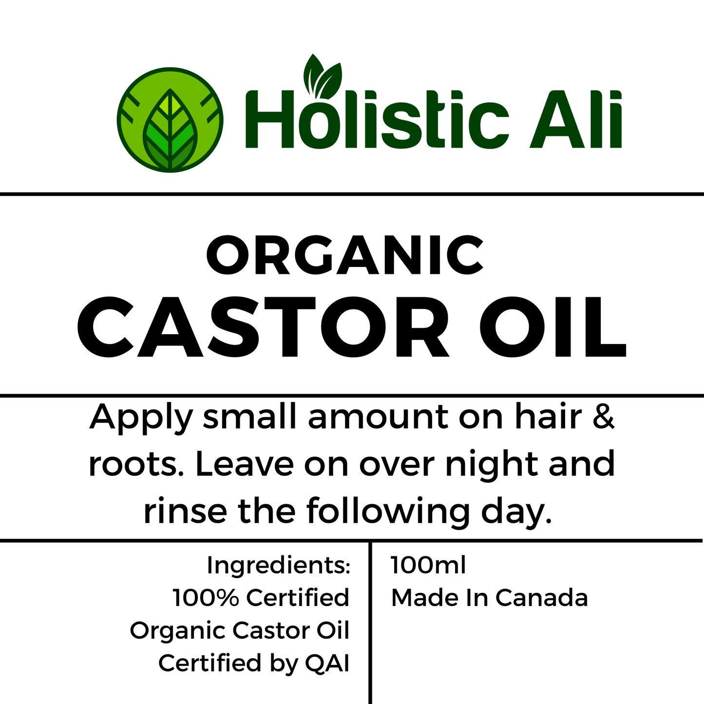 Organic Castor Oil 100ml