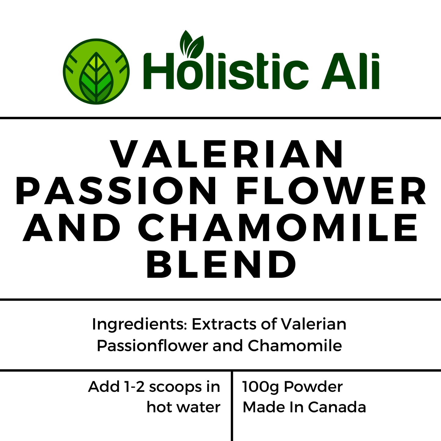 Organic Herbal Valerian Passionflower and Chamomile Blend 100g