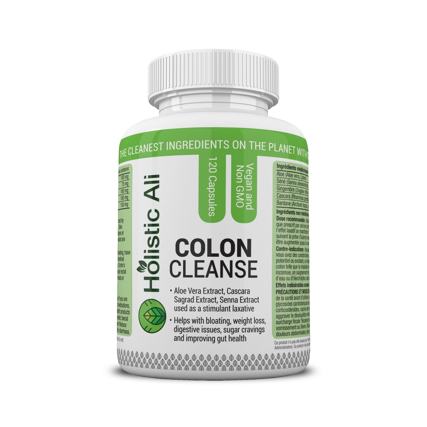 Colon Cleanse + FREE Organic Fair Trade Chia Seeds 226g - Organic Digestive Support Blend with Ginger, Aloe Vera, Cascara Sagrada & Senna. Promotes digestive health, supports regularity, and aids in detoxification.