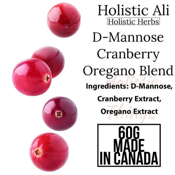 Cranberry, D-Mannose, Oregano Blend 60g - Supports urinary health, balances gut flora, and reduces inflammation. Natural antimicrobial and antioxidant properties.